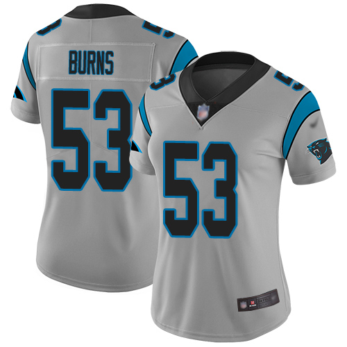Carolina Panthers Limited Silver Women Brian Burns Jersey NFL Football #53 Inverted Legend